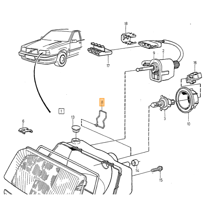 Volvo Stop Lug Volvo repuesto no 3512695