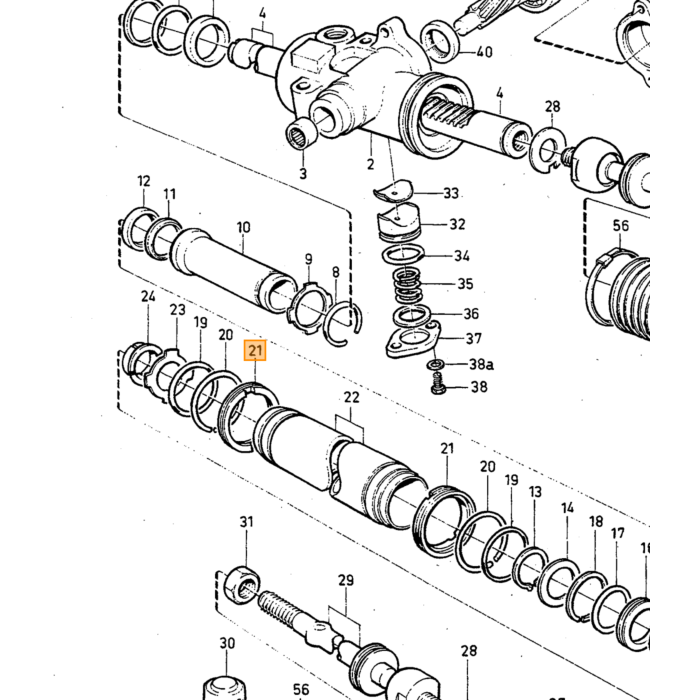 Volvo Rótula de dirección 240+260 tipo ZF con y sin dirección asistida. alambre externo 14 mm fino y 14 mm grueso (1228386) 240 260 Volvo repuesto no 3530167