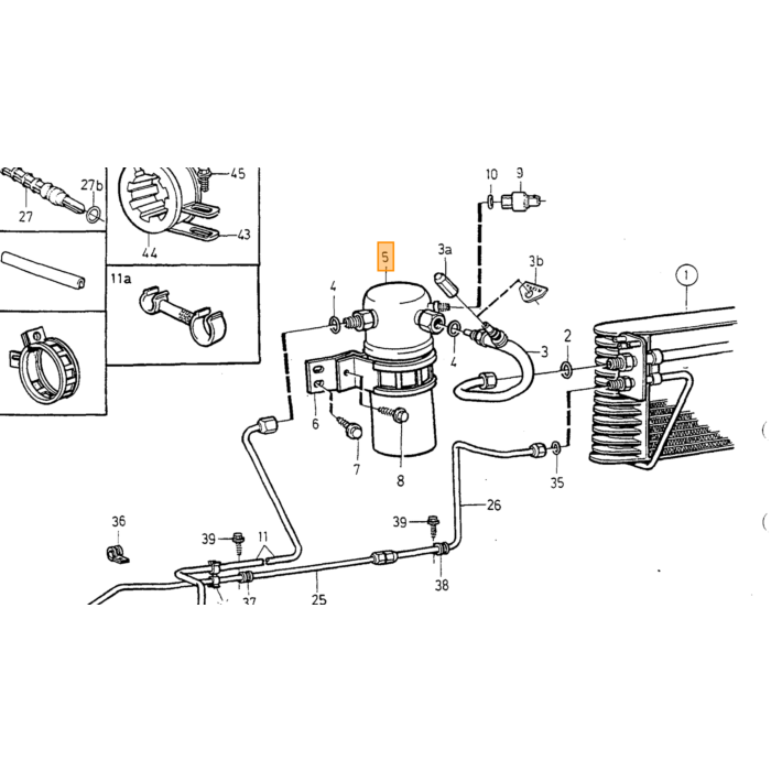 Secador de Aire Acondicionado Volvo AC para VOLVO 940 960, número de pieza Volvo 3537504