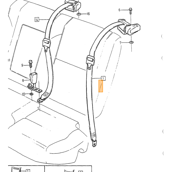 Volvo cinturón de seguridad derecho Volvo repuesto no 3539993