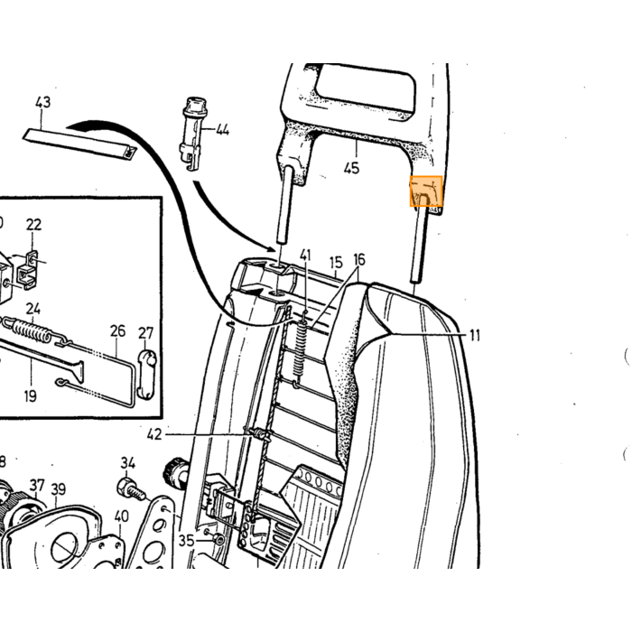 Volvo Acolchado de espuma del asiento 240 242 244 245 Acolchado de gomaespuma del asiento 1976-1993 Volvo repuesto no 3540740