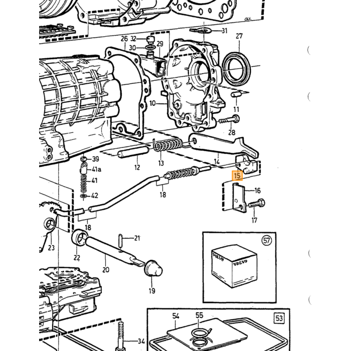 Volvo Filtro caja de cambios automática Volvo S90 - V90 - 960-940 AW30-40/43 Volvo repuesto no 3549200