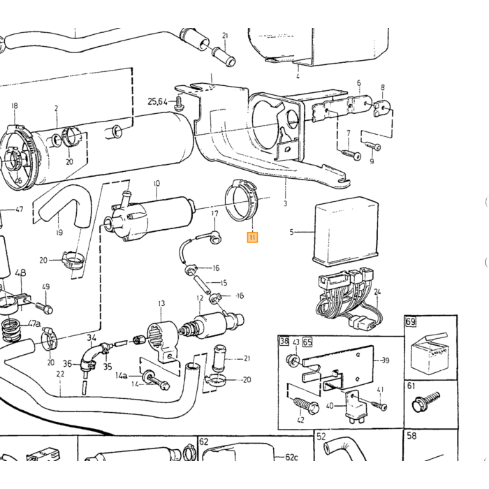 Volvo Bomba de agua independiente para calefacción de coche Volvo 400  850  900  C70 (-2005)  S70  V70 (-2000)  S90  V90 (-1998) eléctrica Volvo repuesto no 3714657