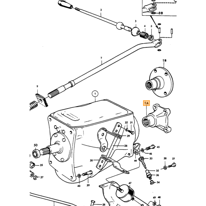 Volvo Ingaande como caja de cambios M40+M41 NOS, número de pieza Volvo 380136