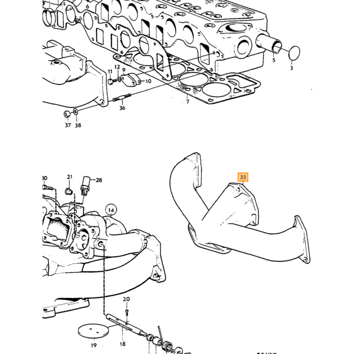 Volvo Exhaust manifold B18B+B18D singe pipe Volvo repuesto no 418405