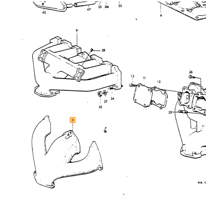 Volvo Exhaust manifold B18B+B18D singe pipe Volvo repuesto no 418405
