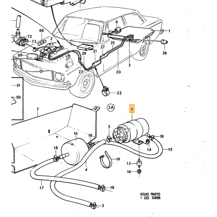 Volvo Bomba de combustible bomba de combustible P1800E+P1800ES +140+164 B20E+B30E+F eléctrico(241723) 0 580 464 007 NOS Volvo repuesto no 460900