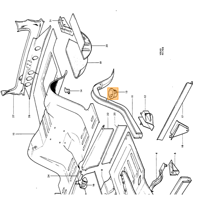 Volvo Soporte freno de mano Amazonas todos LHD Volvo repuesto no 653580