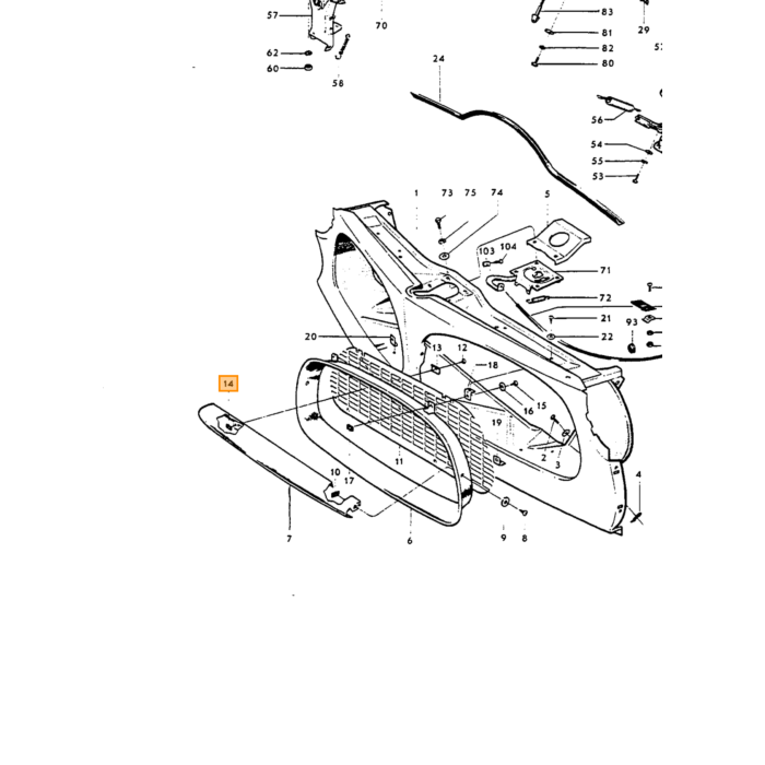 Volvo Barra de radiador Amazon de chapa para bajos Volvo repuesto no 654067