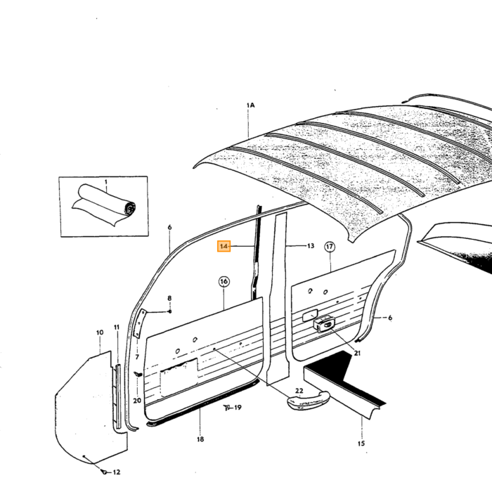 Volvo Jamba de puerta de caucho Amazon kombi (vertical) Se requieren 4 por automóvil 92509 Volvo repuesto no 654269