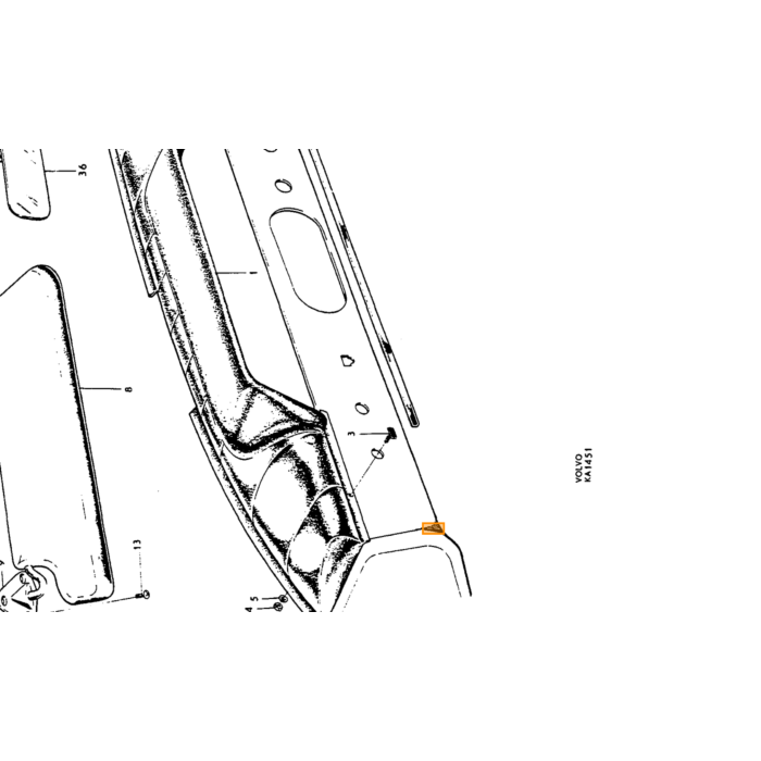 Volvo Moldura decorativa puerta Amazon puerta trasera de 4 puertas izquierda/derecha Volvo repuesto no 657266
