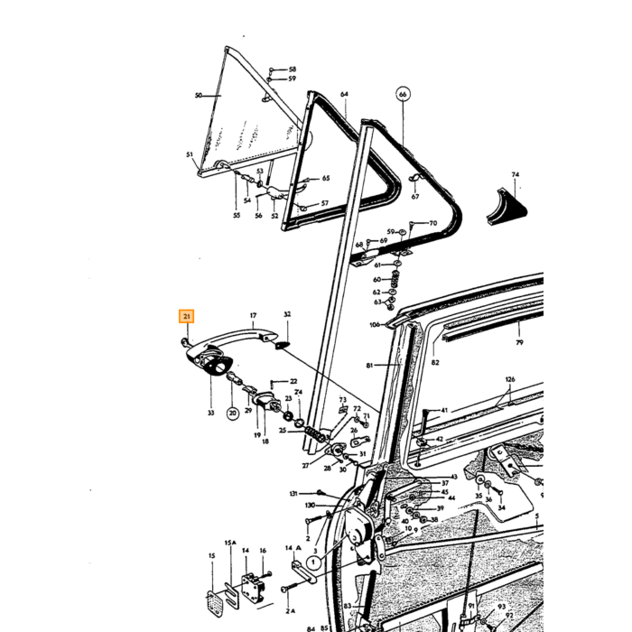 Volvo Llave puerta ciega (FP) redonda tipo Amazon+P1800 Volvo repuesto no 660137