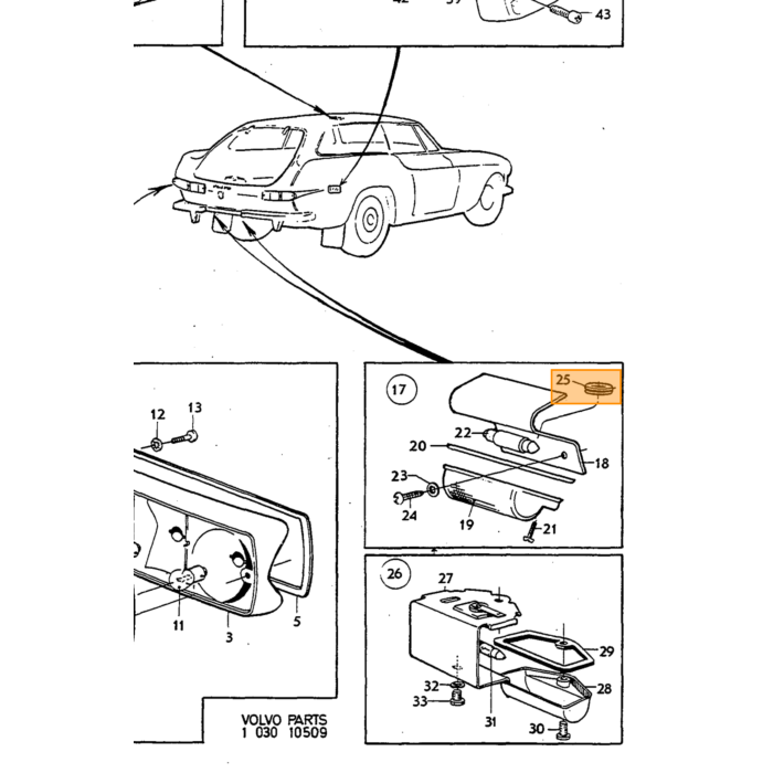 Volvo Eje de limpiaparabrisas de espuma de goma Amazon+P1800 Volvo repuesto no 660397