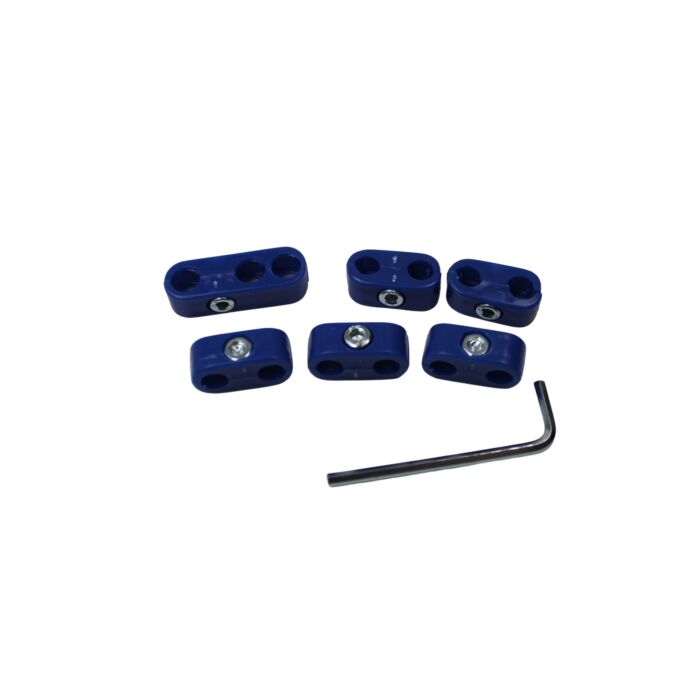 Bougiekabel bevestigingsset - Blauw - 5 dlg