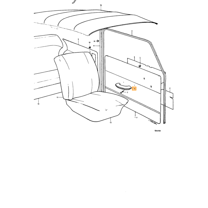 Manija de puerta interior Volvo para PV544 PV444 Amazon 45 544 P210 1200 220 120 130, número de pieza Volvo 662336