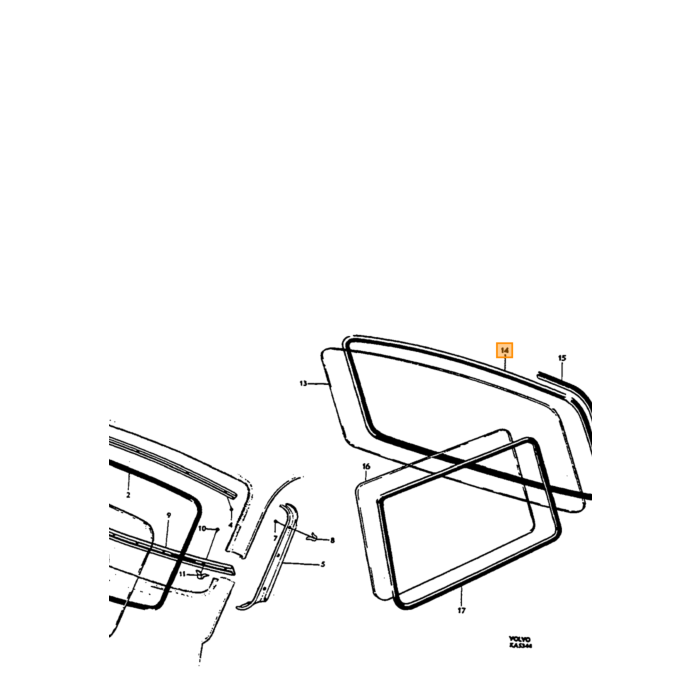 Volvo Caucho portón trasero Amazon kombi 220 tipo ventana sin marco cromado Volvo repuesto no 662655