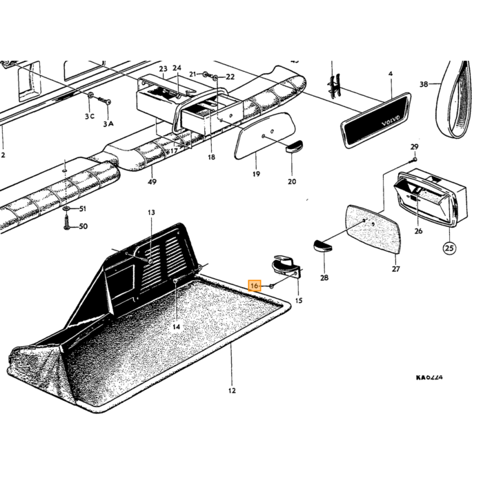 Volvo Ventanilla lateral detrás del maletero Amazon E transparente Volvo repuesto no 662686