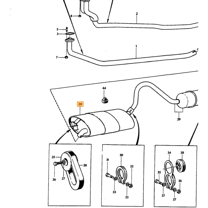 Volvo Silencer Amazon B18+B20 first Volvo repuesto no 663456