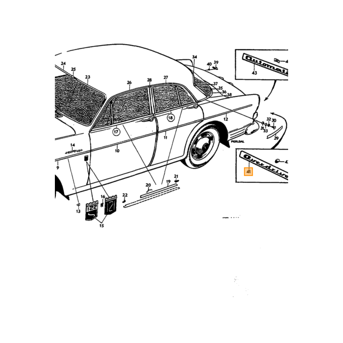 Volvo Emblema  Overdrive  Amazon chasis no -84599 repro Volvo repuesto no 663558