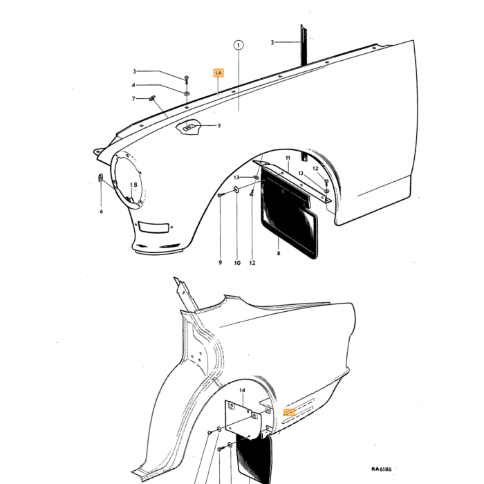 Volvo Frontal de chapa Amazon B18+B20 Volvo repuesto no 663946