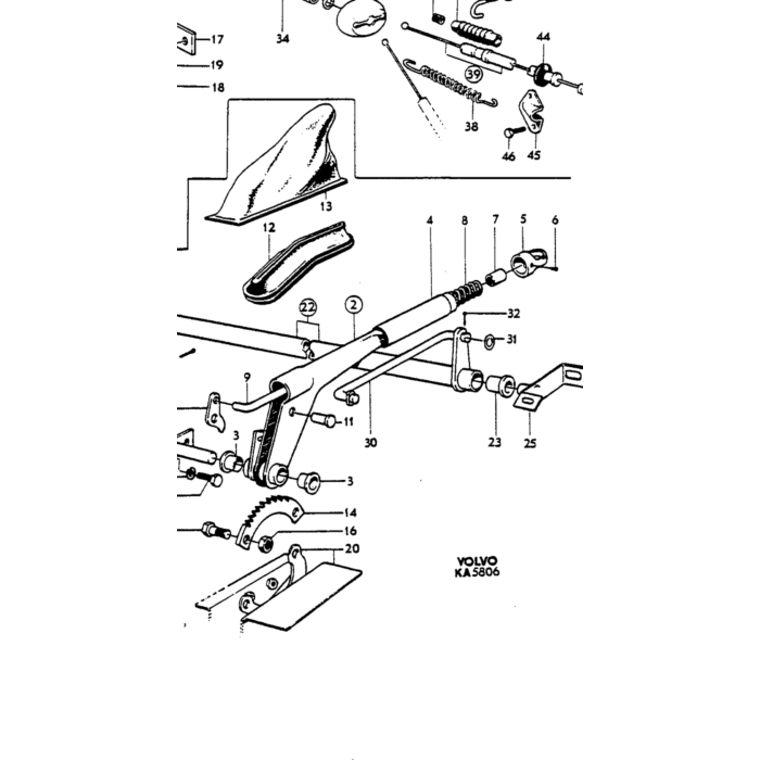Volvo Soporte  eje de freno de mano Volvo P1800  P1800  P1800ES Volvo repuesto no 663966
