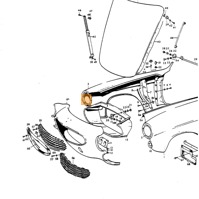 Volvo Body repair side rail front  (between front axle and radiator) left side Volvo repuesto no 664375F