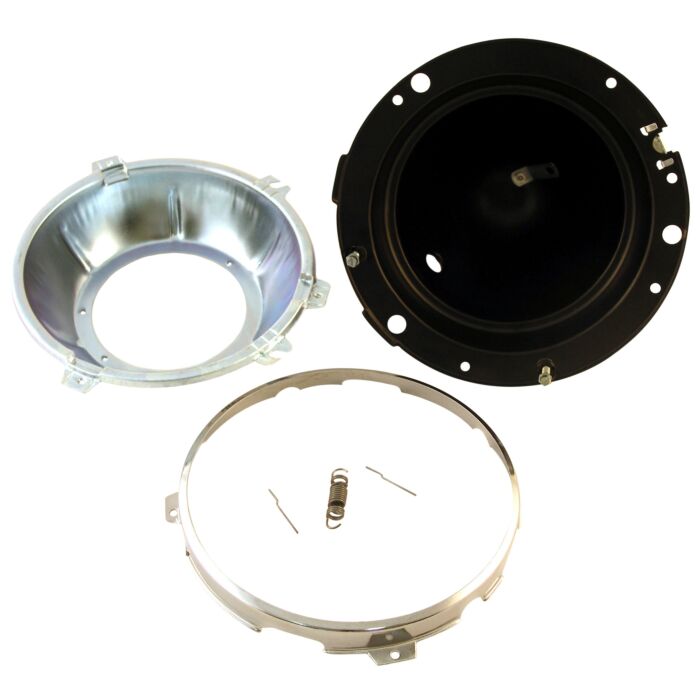 Volvo Vaso de faro P1800 todo tipo de metal (vaso exterior completo con anillo de resorte y vaso interior) Volvo repuesto no 664486