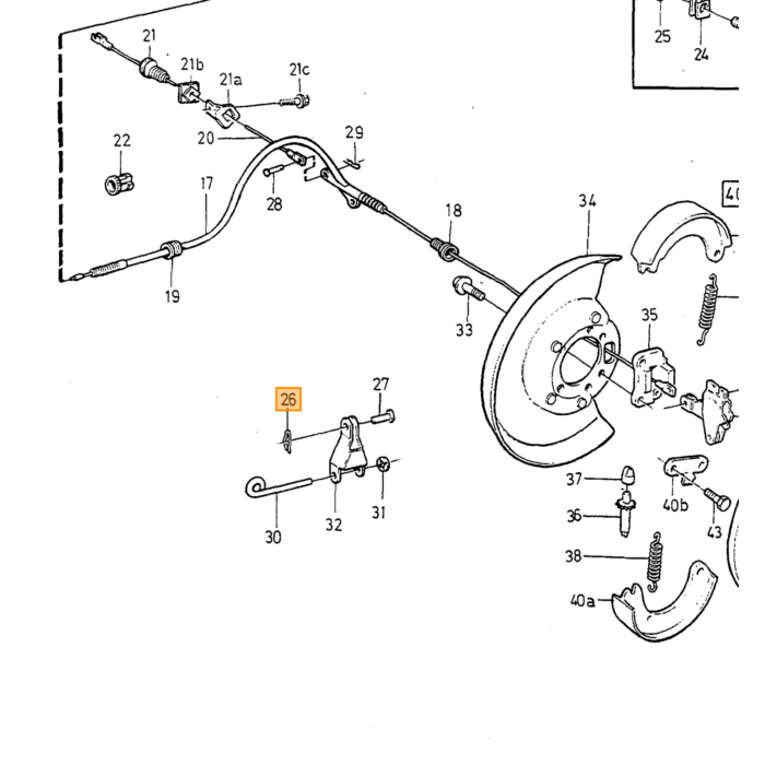 Conjunto de montaje de freno de mano y girling Splitplen con cable de freno de mano para Volvo 140 164 240 260 740 760 780 940 s90 V90 V70 V70XC
