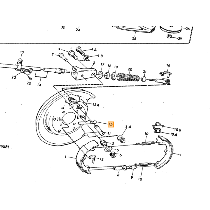 Volvo Freno de mano de goma dept 1800E+P1800ES 30001- Volvo repuesto no 665236