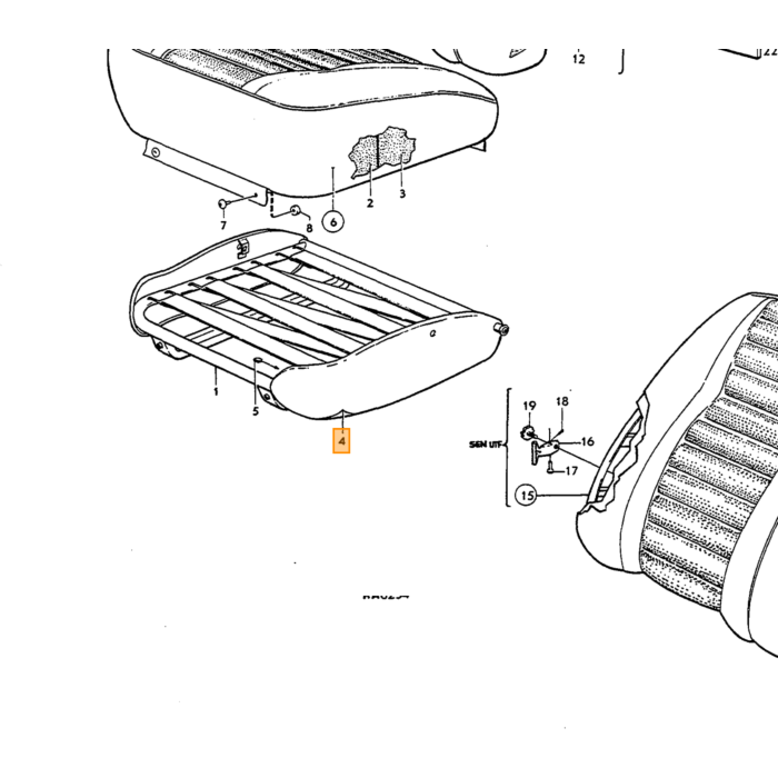Volvo Anillo de sujeción del reposacabezas de plástico negro Volvo repuesto no 672018