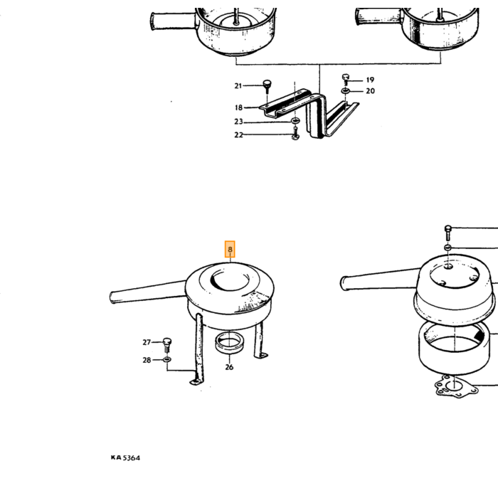 Volvo Filtro de aire SU+ stromb B18B + B20B 68mm + tubo ventilación cárter v Volvo repuesto no 672280