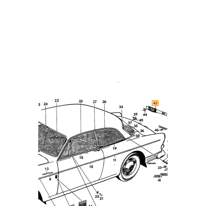 Volvo Emblema  123GT  tapa del maletero Amazon CROMO Volvo repuesto no 672493
