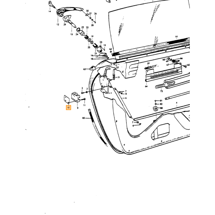 Volvo Pestillo de bloqueo Amazon Delantero derecho +P1800 en el marco de la puerta Volvo repuesto no 673280