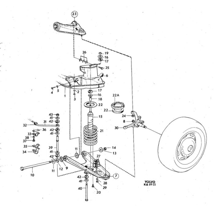 Silentbloc Volvo para eje delantero 140, brazo de soporte superior de goma de poliuretano, juego de 4 piezas, número de pieza Volvo 675432PU4