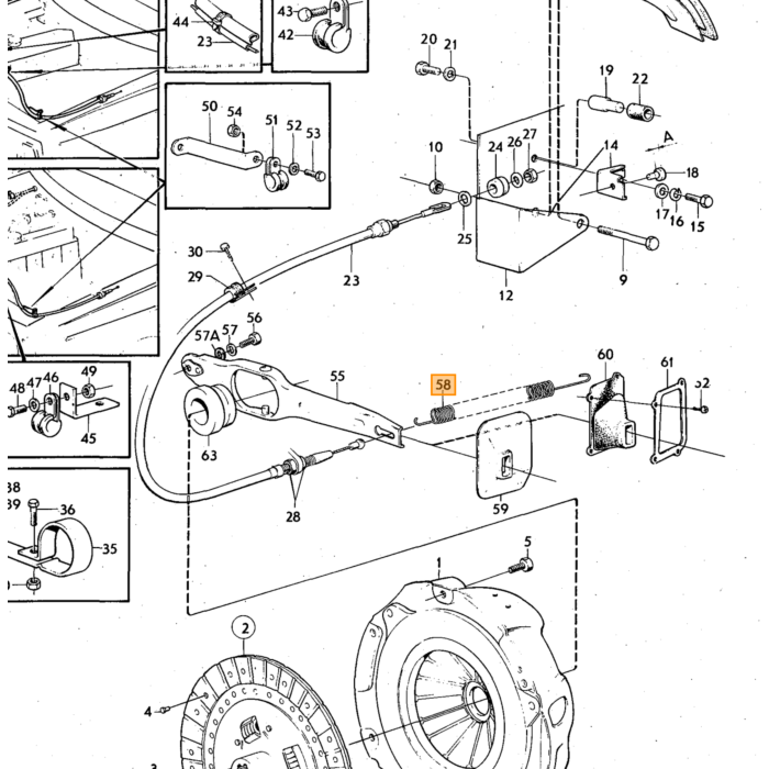 Volvo Muelle retorno embrague Amazon B20+P1800/e/es+140+240 Volvo repuesto no 677531
