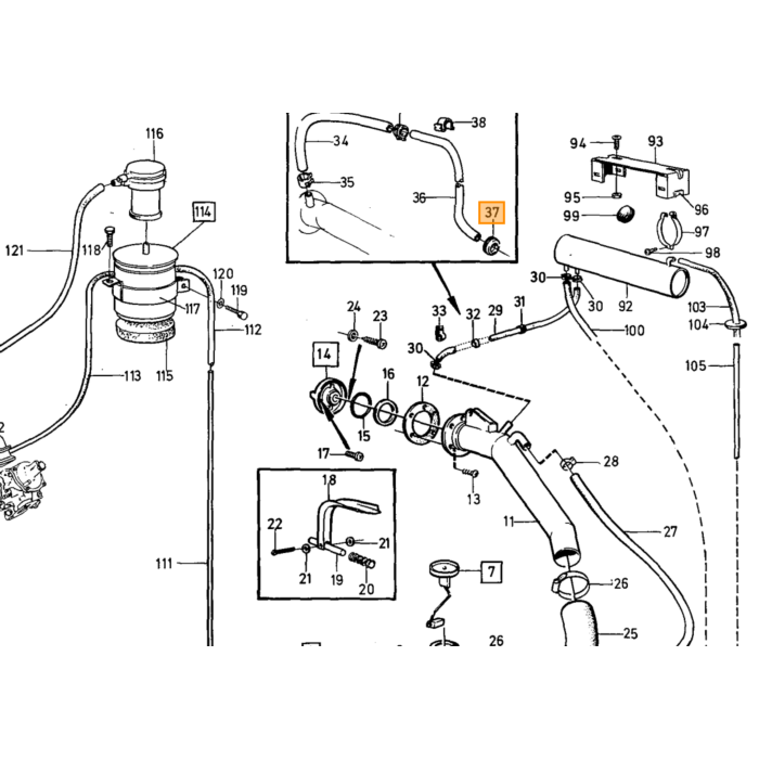 Volvo Abrazadera doble freno linea gasolina amazon P1800 140 164+240+260 (942895) Volvo repuesto no 677980
