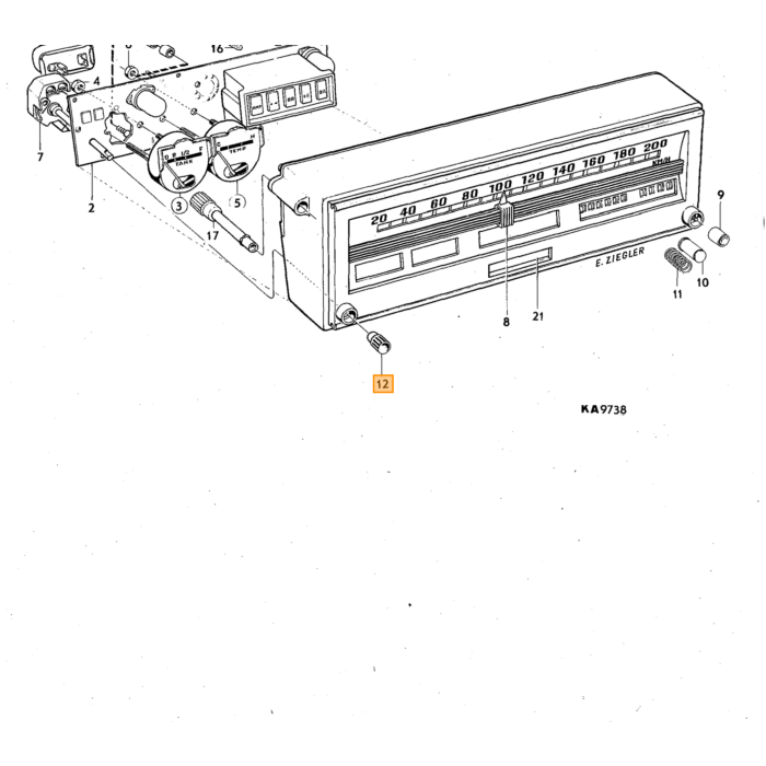 Volvo Reóstato de botón 140+164 (izquierda) en reóstato de cuentakilómetros NML Volvo repuesto no 680549