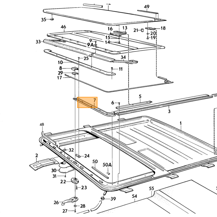 Volvo Guide Rail  a la izquierda Volvo repuesto no 680961