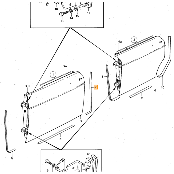 Volvo Guide Rail  a la izquierda Volvo repuesto no 680961