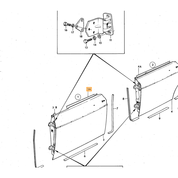 Volvo Guide Rail  a la izquierda Volvo repuesto no 681091
