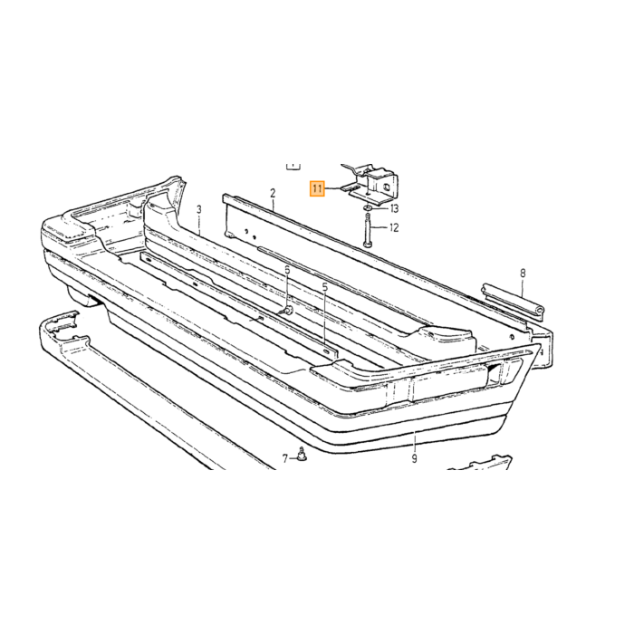 Volvo Mounting bracket  Bumper rear left / right Volvo 850  V70 (-2000)  V70 XC (-2000) Volvo repuesto no 6816114
