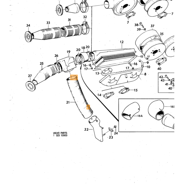Volvo Abrazadera para filtro de aire B20+B30 Volvo repuesto no 683335