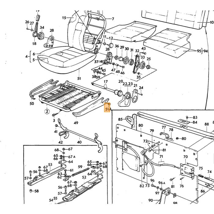 Volvo Acolchado de espuma para asiento P1800ES Acolchado de espuma para asiento personalizado Volvo repuesto no 683774