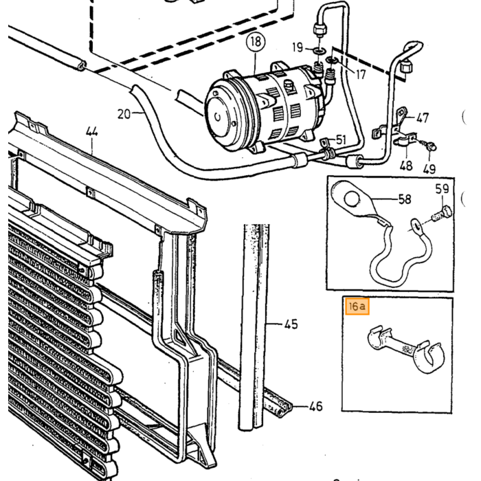 Volvo Manguito aire acondicionado Volvo 940 960 entre compresor y secador Volvo repuesto no 6841101