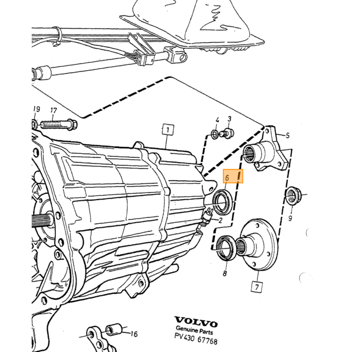 Sello de caja de cambios Volvo M90 para eje de salida as940+960+S90+V90 850 V70 XC70, número de pieza Volvo 6843482