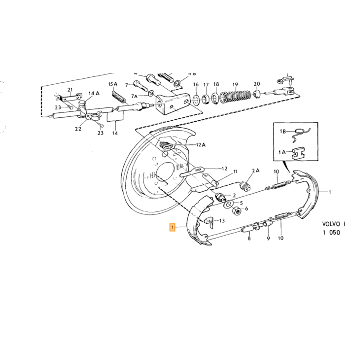 Volvo Freno freno de mano cable 140+142 ch 178.959+ 144 ch 194.140+ 145 ch 61.600+ (164 ch 32.400+132.566) 140 164 Volvo repuesto no 684586