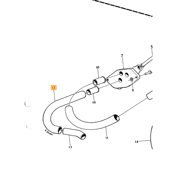 Volvo Exhaust Pipe over rearaxle 140 b20E injection+164 carb+inj b30A+B30E Volvo repuesto no 684592