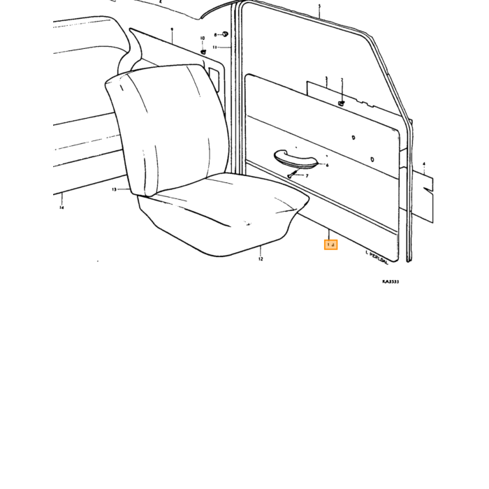 Volvo Tapicería PV544 funda asiento trasero asiento gris 49-239 Volvo repuesto no 691186