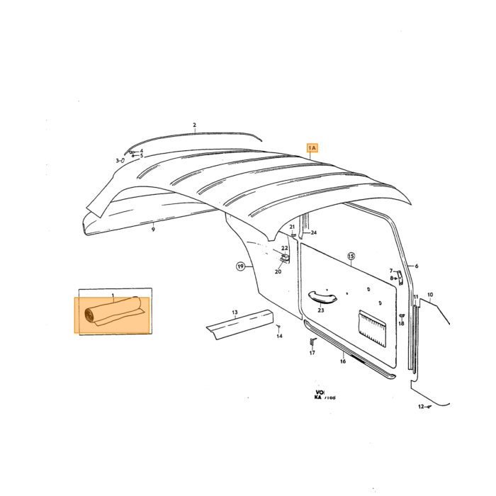 Volvo pholstery amazon 2  doorpanel right red 420-532 For Volvosee nr 691823 Volvo repuesto no 691824