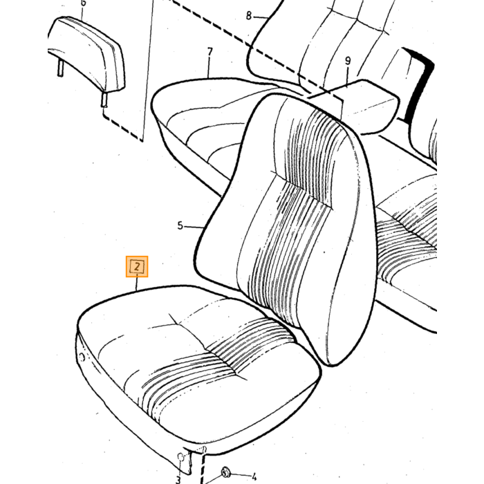 Volvo Funda para silla Bekl 240 asiento beige 613-604 Volvo repuesto no 693031